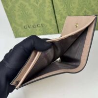 Gucci Unisex GG Marmont Card Case Wallet Double G Beige White GG Supreme Canvas Pink Leather Style ‎658610 AACFE 9543 (1)