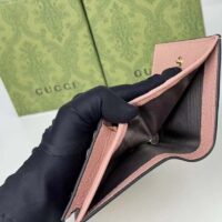 Gucci Unisex GG Marmont Card Case Wallet Double G Pink White GG Supreme Canvas Pink Leather Style ‎658610 AACFE 5945 ( (10)