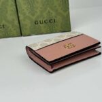 Gucci Unisex GG Marmont Card Case Wallet Double G Pink White GG Supreme Canvas Pink Leather Style ‎658610 AACFE 5945 - Bild 6