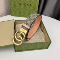 Gucci Unisex GG Marmont Reversible Belt Double G Buckle 3 CM Width Beige Leather (6)