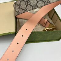 Gucci Unisex GG Marmont Reversible Belt Double G Buckle 3 CM Width Beige Leather (6)