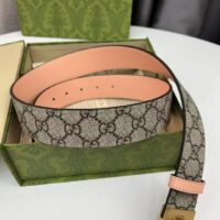 Gucci Unisex GG Marmont Reversible Belt Double G Buckle 3 CM Width Beige Leather (6)