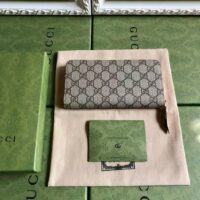 Gucci Unisex GG Marmont Zip Around Wallet Pink Viscose Lining Double G (5)