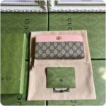 Gucci Unisex GG Marmont Zip Around Wallet Pink Viscose Lining Double G - Image 2