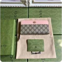 Gucci Unisex GG Marmont Zip Around Wallet Pink Viscose Lining Double G (5)