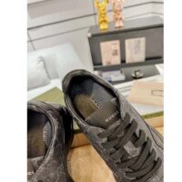 Gucci Unisex GG Rhyton Sneaker Black GG Supreme Canvas Rubber Sole Mid-Heel (9)