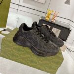 Gucci Unisex GG Rhyton Sneaker Black GG Supreme Canvas Rubber Sole Mid-Heel - Bild 2