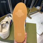 Gucci Unisex GG Screener Sneaker Blue Ivory Washed Organic Denim Bi-Color Rubber Low Heel Style ‎576223 2KQ40 4467 - Imagen 10