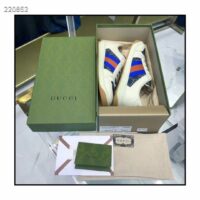 Gucci Unisex GG Screener Sneaker Blue Ivory Washed Organic Denim Bi-Color Rubber Low Heel Style ‎576223 2KQ40 4467 (9)