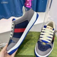 Gucci Unisex GG Screener Sneaker Grey Suede Maxi GG Canvas Bi-Color Rubber Low Heel Style ‎576223 FAA3T 4551 (8)