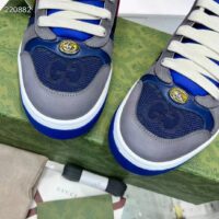 Gucci Unisex GG Screener Sneaker Grey Suede Maxi GG Canvas Bi-Color Rubber Low Heel Style ‎576223 FAA3T 4551 (8)