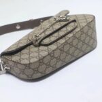 Gucci Unisex Gucci Horsebit 1955 Small Shoulder Bag Beige Ebony GG Supreme Canvas – Bild 7