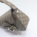 Gucci Unisex Gucci Horsebit 1955 Small Shoulder Bag Beige Ebony GG Supreme Canvas – Bild 9