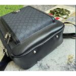 Gucci Unisex Ophidia GG Medium Backpack Navy Blue Black GG Supreme Canvas Double G – Image 7