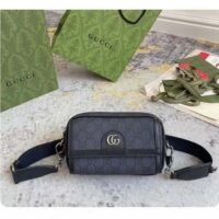 Gucci Unisex Ophidia GG Mini Bag Blue Dark Blue GG Supreme Canvas Leather Double G (4)