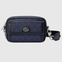 Gucci Unisex Ophidia GG Mini Bag Blue Dark Blue GG Supreme Canvas Leather Double G (4)