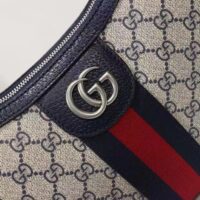 Gucci Unisex Ophidia GG Small Crossbody Bag Beige Blue GG Supreme Canvas Double G Style ‎598125 2ZGMN 4076 (5)