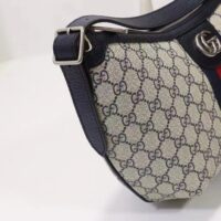 Gucci Unisex Ophidia GG Small Crossbody Bag Beige Blue GG Supreme Canvas Double G Style ‎598125 2ZGMN 4076 (5)