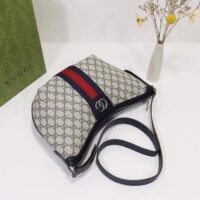 Gucci Unisex Ophidia GG Small Crossbody Bag Beige Blue GG Supreme Canvas Double G Style ‎598125 2ZGMN 4076 (5)