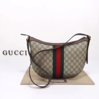 Gucci Unisex Ophidia GG Small Crossbody Bag Beige Ebony Soft GG Supreme Canvas Double G Style ‎598125 9IK3T 8745 (11)