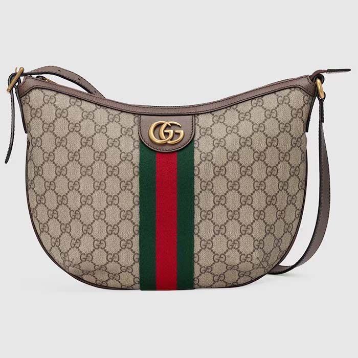 Gucci Unisex Ophidia GG Small Crossbody Bag Beige Ebony Soft GG Supreme Canvas Double G Style ‎598125 9IK3T 8745