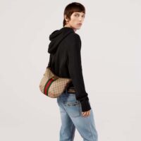 Gucci Unisex Ophidia GG Small Crossbody Bag Beige Ebony Soft GG Supreme Canvas Double G Style ‎598125 9IK3T 8745 (11)