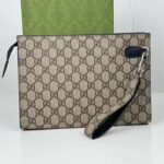 Gucci Unisex Pouch GG Detail Beige Ebony GG Supreme Canvas Blue Leather Style ‎768255 FACQC 9751 - Bild 3