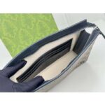 Gucci Unisex Pouch GG Detail Beige Ebony GG Supreme Canvas Blue Leather Style ‎768255 FACQC 9751 - Bild 10