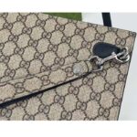 Gucci Unisex Pouch GG Detail Beige Ebony GG Supreme Canvas Blue Leather Style ‎768255 FACQC 9751 - Bild 8