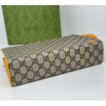 Gucci Unisex Pouch GG Detail Beige Ebony GG Supreme Canvas Yellow Leather Style ‎768255 FACQC 9750 - Image 4