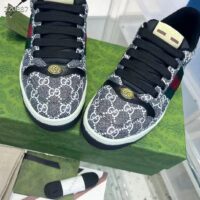 Gucci Unisex Screener Sneaker Black Grey GG Supreme Canvas Rubber Sole Low Heel Style ‎763525 FACMI 8444 (4)