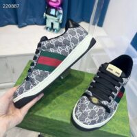 Gucci Unisex Screener Sneaker Black Grey GG Supreme Canvas Rubber Sole Low Heel Style ‎763525 FACMI 8444 (4)