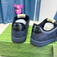 Gucci Unisex Screener Sneaker Dark Blue GG Supreme Canvas Rubber Sole Low Heel Style ‎763525 FACMI 8443 (9)