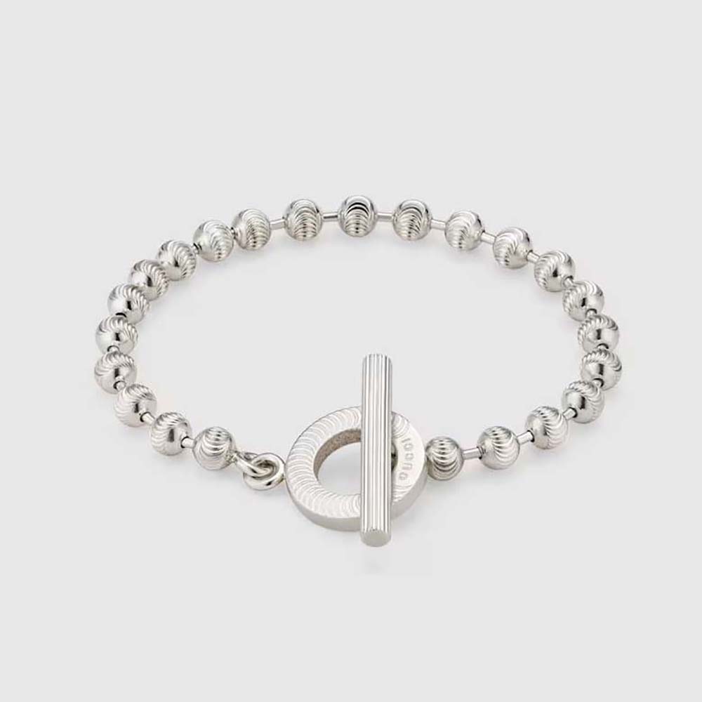 Gucci Unisex Silver Boule Chain Bracelet