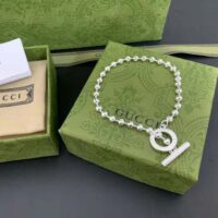 Gucci Unisex Silver Boule Chain Bracelet (1)