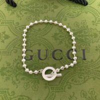 Gucci Unisex Silver Boule Chain Bracelet (1)