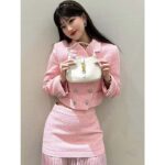 Gucci Women GG Cropped Tweed Jacket Sequins Pink Lined Square Notch Collar Style ‎771480 ZAPKK 5901 - immagine 12