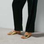 Gucci Women GG Double G Slide Sandal Metallic Gold Leather Crystals Leather Sole Flat Style ‎771586 B8B00 8053 - Image 11