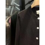 Gucci Women GG Extra Fine Wool Cardigan Black Horsebit Intarsia V-Neck Two Front Pockets - Image 7