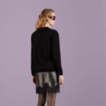 Gucci Women GG Extra Fine Wool Cardigan Black Horsebit Intarsia V-Neck Two Front Pockets - Image 11