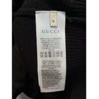 Gucci Women GG Extra Fine Wool Cardigan Black Horsebit Intarsia V-Neck Two Front Pockets (8)