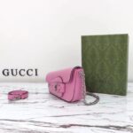 Gucci Women GG Gucci Horsebit 1955 Mini Shoulder Bag Pink Leather Flap Closure - immagine 7