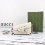 Gucci Women GG Gucci Horsebit 1955 Mini Shoulder Bag White Leather Flap Closure - Image 2