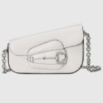 Gucci Women GG Gucci Horsebit 1955 Mini Shoulder Bag White Leather Flap Closure