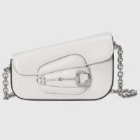 Gucci Women GG Gucci Horsebit 1955 Mini Shoulder Bag White Leather Flap Closure (10)