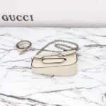 Gucci Women GG Gucci Horsebit 1955 Mini Shoulder Bag White Leather Flap Closure - Image 5
