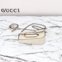 Gucci Women GG Gucci Horsebit 1955 Mini Shoulder Bag White Leather Flap Closure (10)