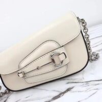 Gucci Women GG Gucci Horsebit 1955 Mini Shoulder Bag White Leather Flap Closure (10)