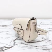 Gucci Women GG Gucci Horsebit 1955 Mini Shoulder Bag White Leather Flap Closure (10)