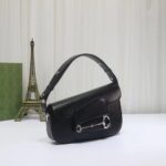 Gucci Women GG Gucci Horsebit 1955 Small Shoulder Bag Black Leather Flap Closure - Image 3
